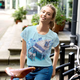 Harmonious Hummingbird Women's Crop Tee with elegant hummingbird design.